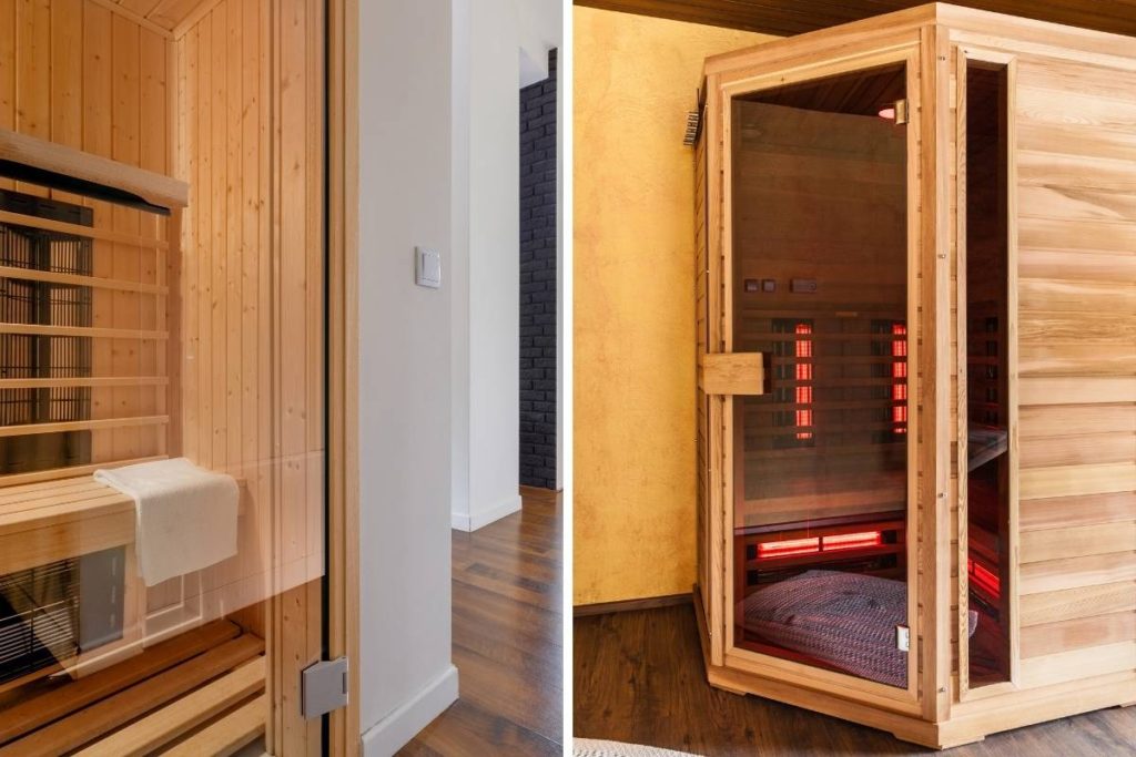 two styles of home saunas