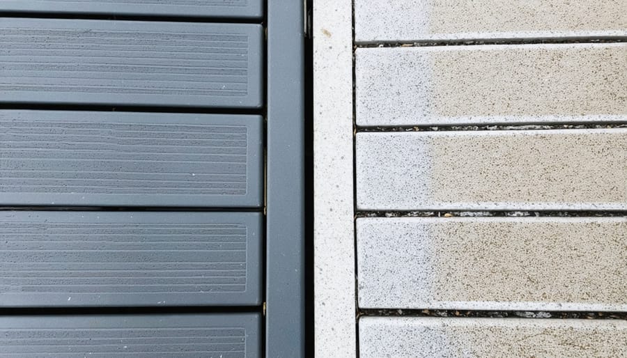 Modern outdoor space showing both Q decking and concrete patio surfaces