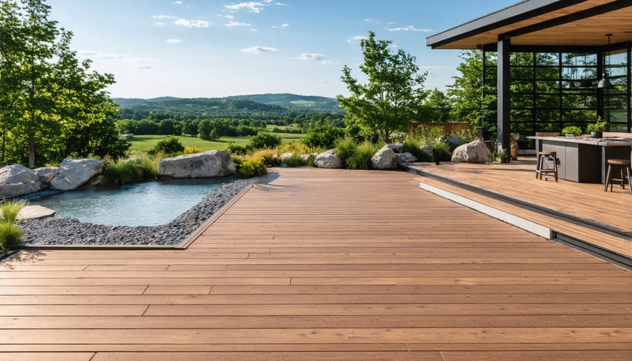 Family enjoying outdoor living space on Q decking patio with furniture