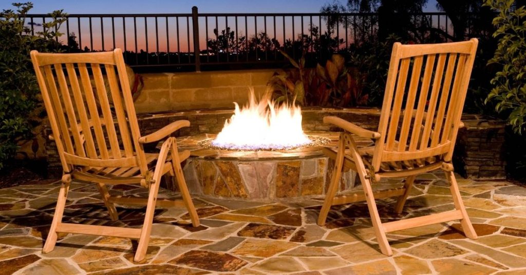 yard with fire pit