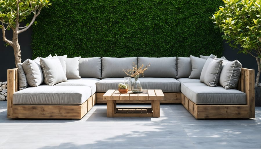 Deteriorated rusty metal patio chair with faded torn cushions showing weather damage