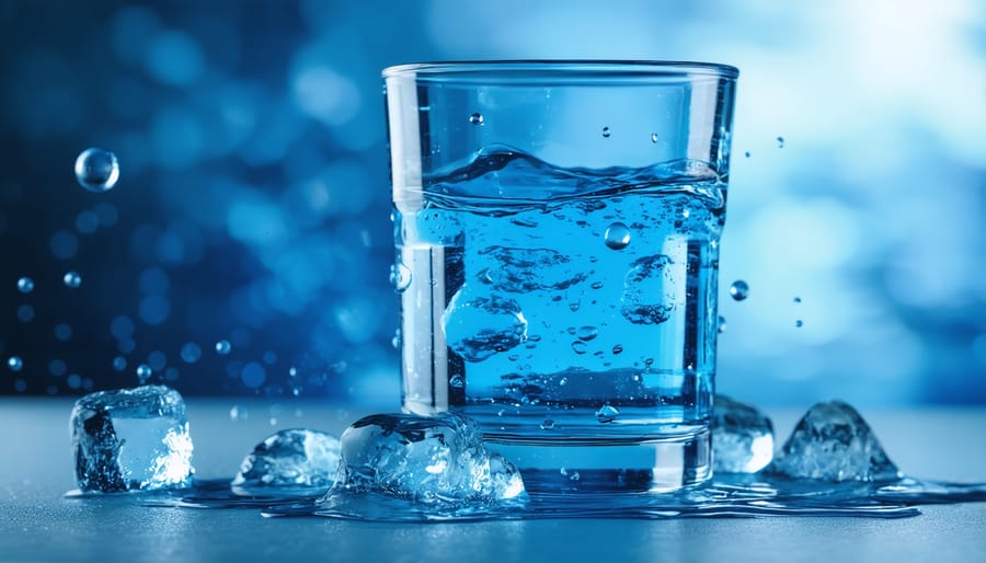 Distilled water jugs displayed with clean cooling system components