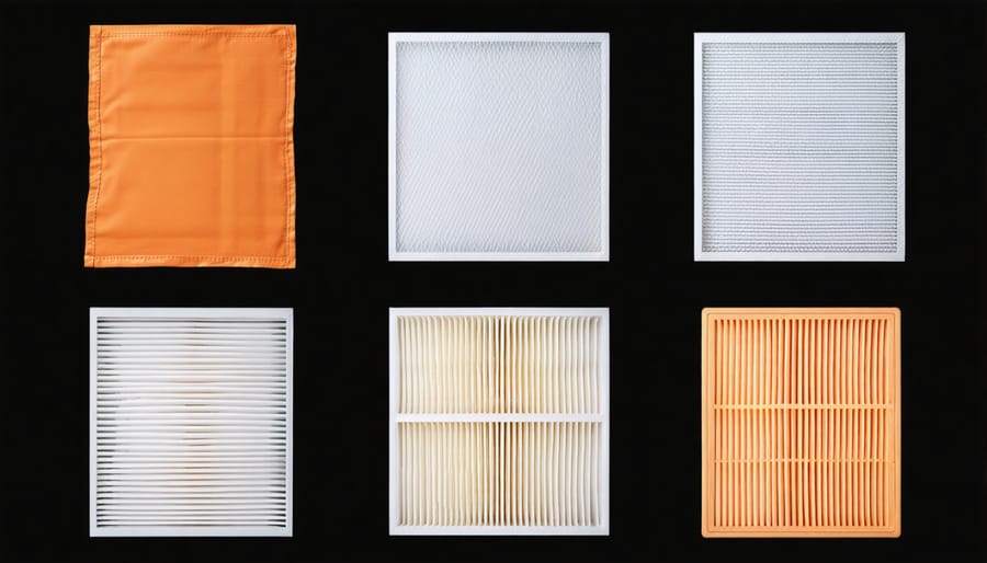 Close-up of hands layering gravel, sand, and charcoal inside clear plastic bottle for water filter