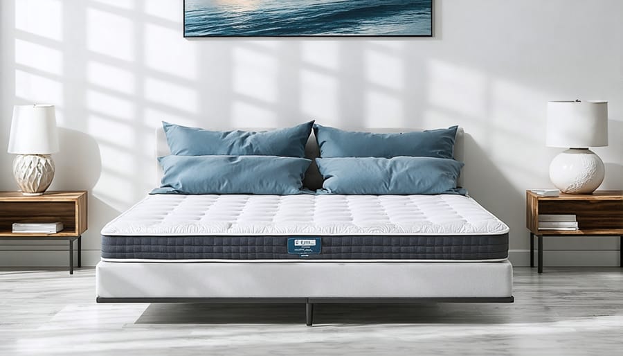 Senior couple examining mattress options in a showroom for adjustable bed compatibility