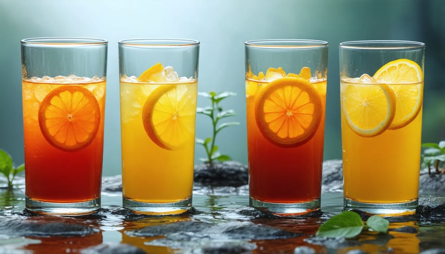 Homemade water filter demonstration showing dirty water being filtered into clearer water in glass jar