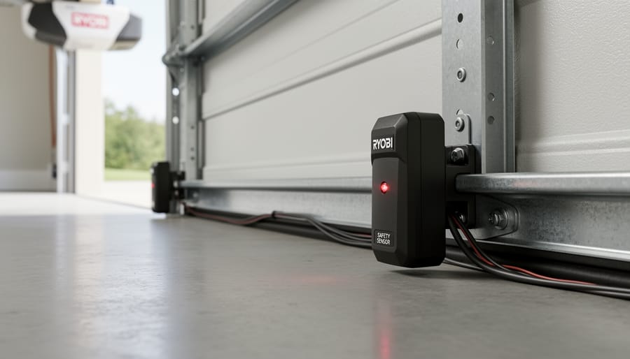 Basic tools including screwdriver, flashlight, and wrench for garage door opener troubleshooting